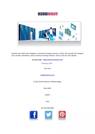 ezerhost com offers the cheapest e commerce