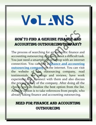 How to find a genuine finance and accounting outsourcing company