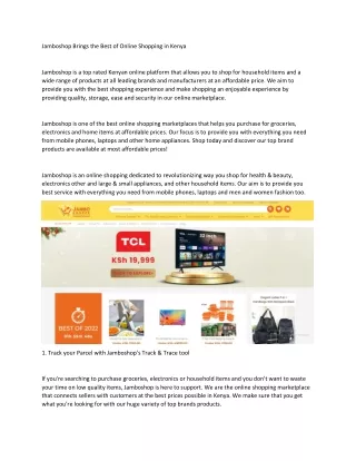 jamboshop brings the best of online shopping