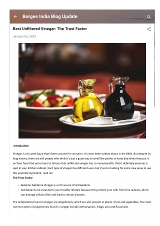 Best Unfiltered Vinegar The Trust Factor