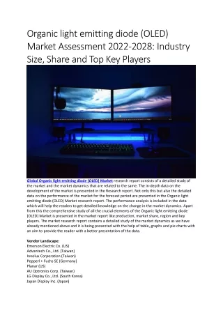 organic light emitting diode oled market