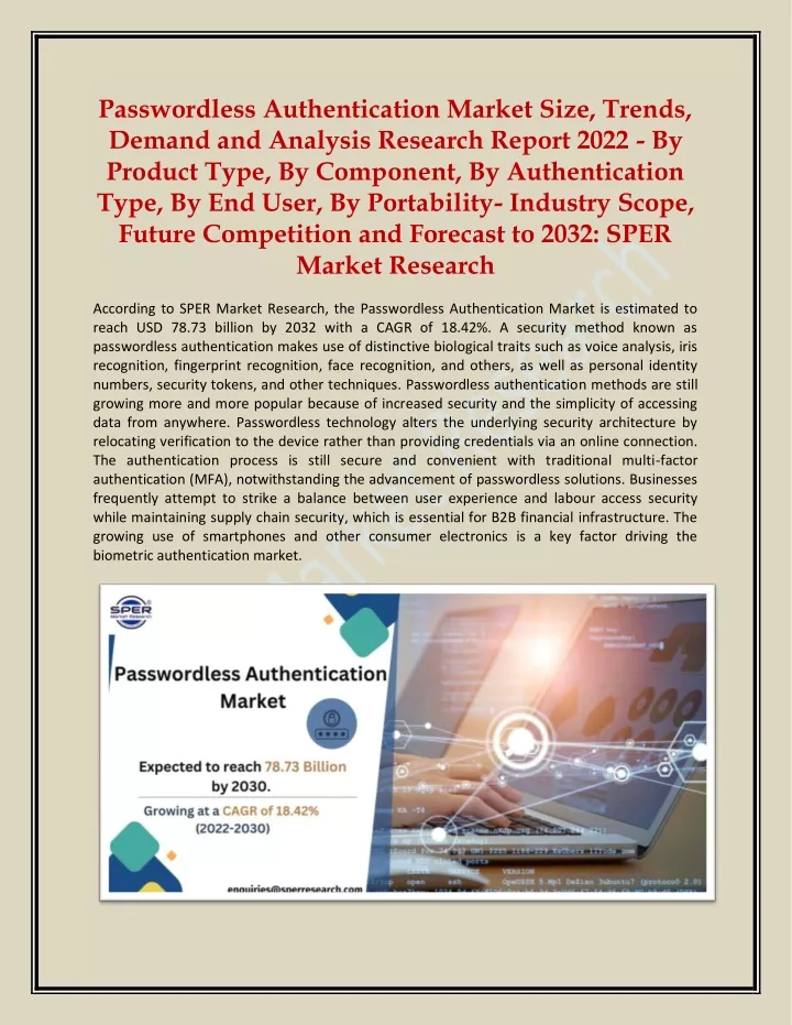 passwordless authentication market size trends