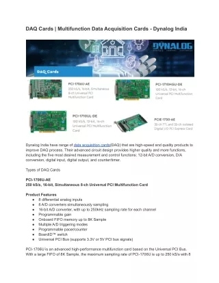 daq cards multifunction data acquisition cards