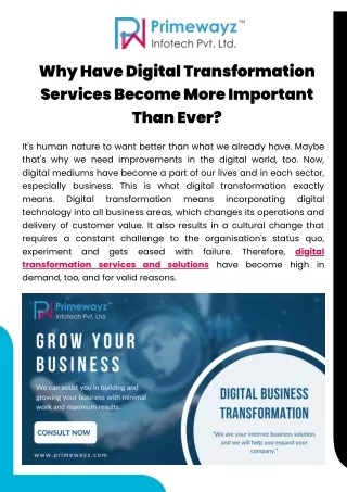 Why Have Digital Transformation Services Become More Important Than Ever?Primewa