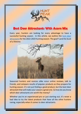 Best Deer Attractants With Acorn Mix