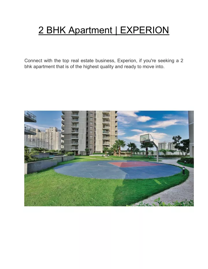 2 bhk apartment experion