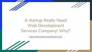A startup really needs a web development services company! Why?