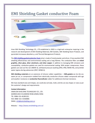 emi shielding gasket conductive foam