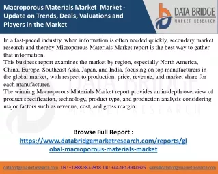 macroporous materials market market update