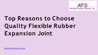 Top Reasons to Choose Quality Flexible Rubber Expansion Joint