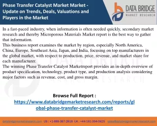 phase transfer catalyst market market update