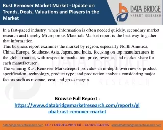 rust remover market market update on trends deals