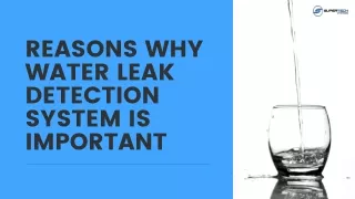 Reasons why water leak detection system is important