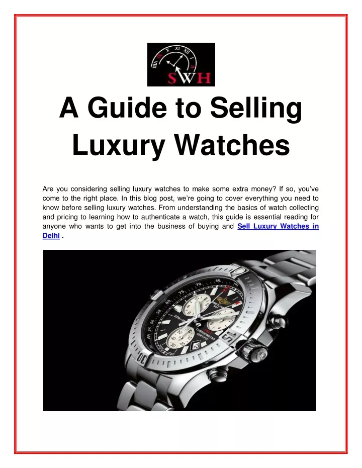 a guide to selling luxury watches