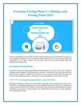 evernote pricing plans vs monday com pricing