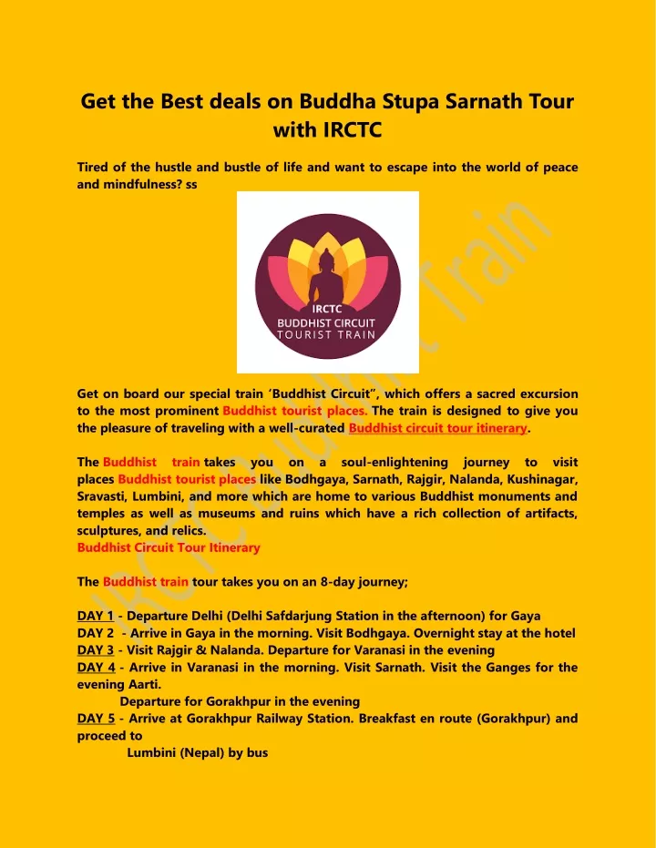 get the best deals on buddha stupa sarnath tour