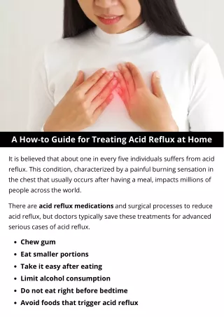 a how to guide for treating acid reflux at home