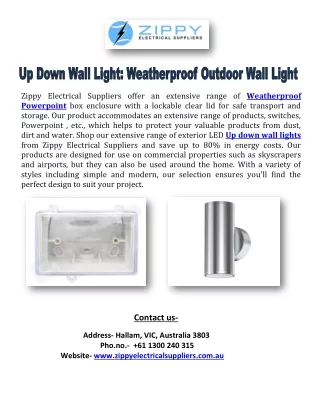 Up Down Wall Light: Weatherproof Outdoor Wall Light