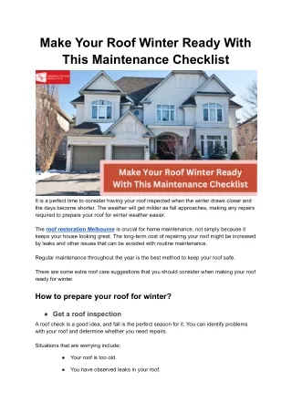 make your roof winter ready with this maintenance