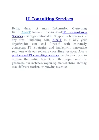 it consulting services