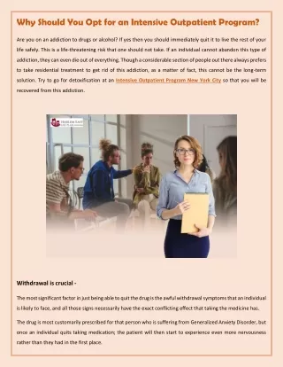 why should you opt for an intensive outpatient