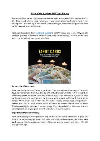 Tarot card readers tell your future