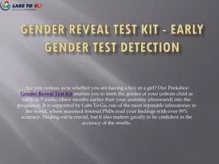 Early Gender Reveal Test Kit - LABS TO GO
