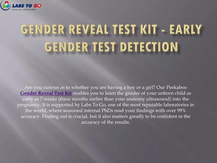 gender reveal test kit early gender test detection