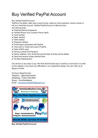Buy Verified PayPal Account