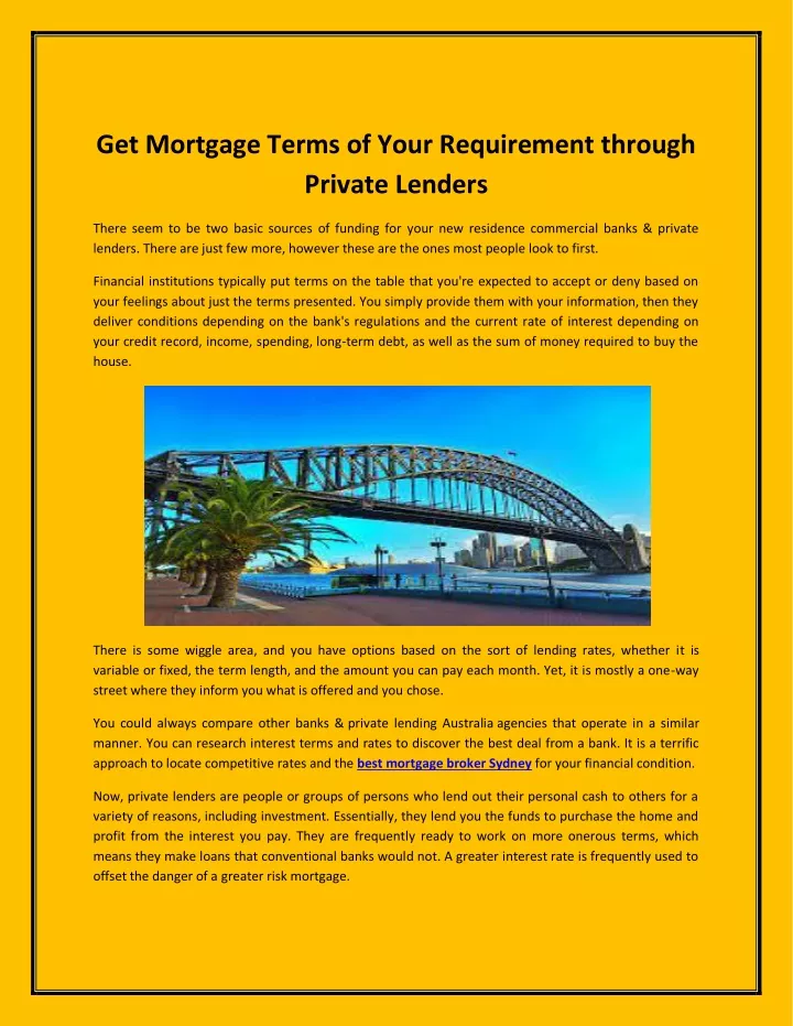get mortgage terms of your requirement through