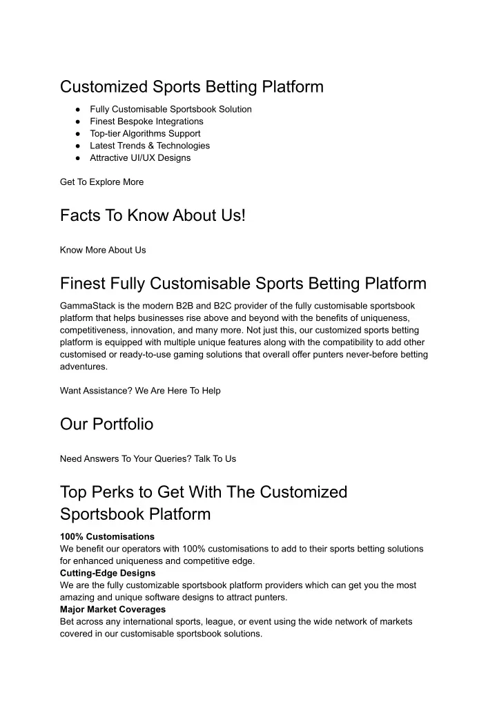 customized sports betting platform