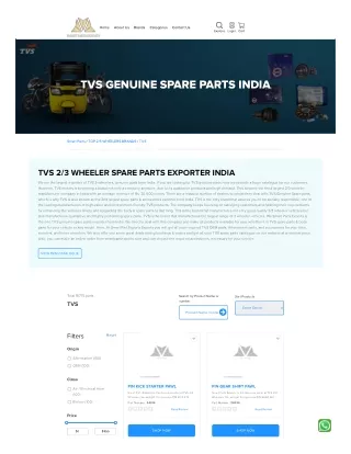 Buy TVS genuine parts online and get right 2-3 wheeler spare parts