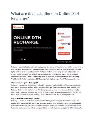 What are the best offers on DTH Recharge?