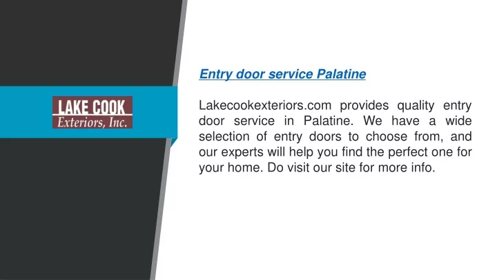 entry door service palatine lakecookexteriors