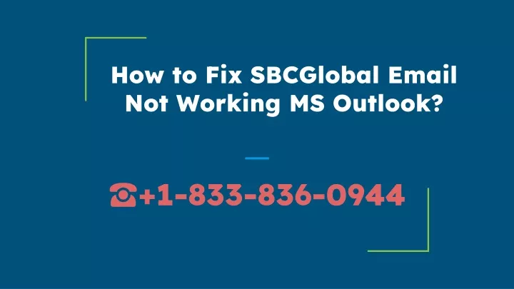 how to fix sbcglobal email not working ms outlook