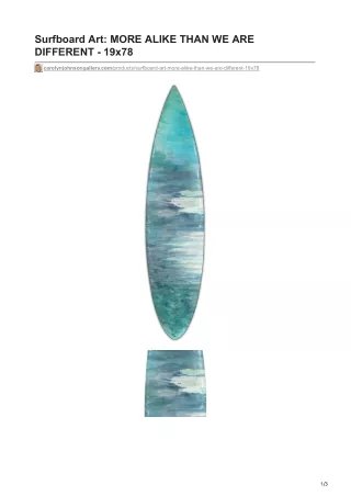 carolynjohnsongallery.com-Surfboard Art MORE ALIKE THAN WE ARE DIFFERENT - 19x78