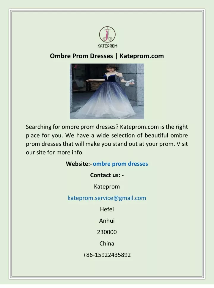 ombre prom dresses kateprom com