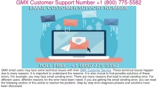 GMX Technical Support  1(800) 775 5582
