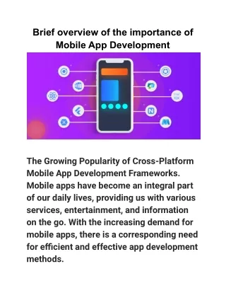 brief overview of the importance of mobile