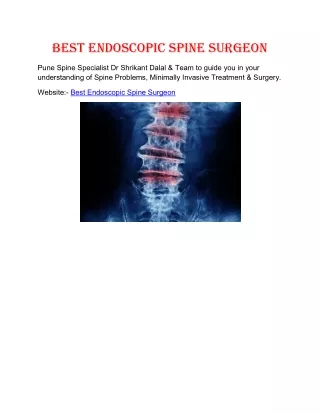 Best Endoscopic Spine Surgeon