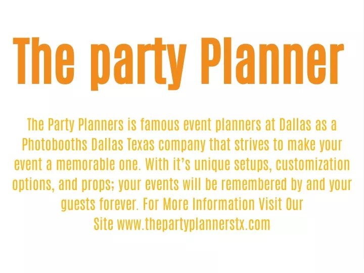 the party planner