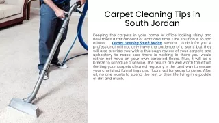 Carpet Cleaning Tips in South Jordan