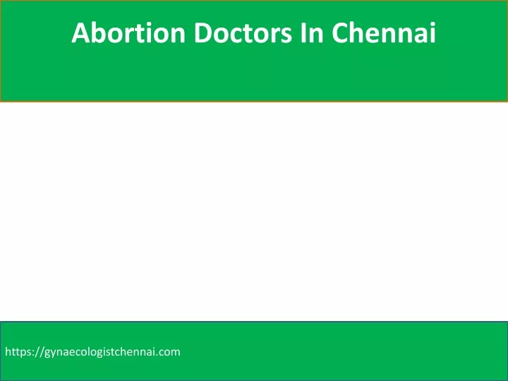 abortion doctors in chennai