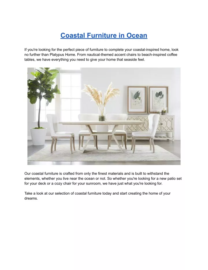 coastal furniture in ocean