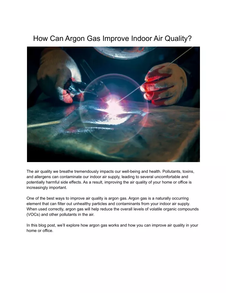 how can argon gas improve indoor air quality