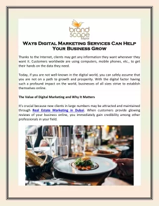 PPT - Ways Digital Marketing Services Can Help Your Business Grow ...
