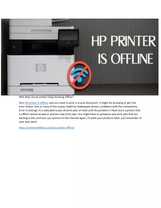 why does my hp printer keep showing offline