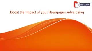 Boost the Impact of your Newspaper Advertising