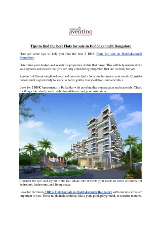 tips to find the best flats for sale