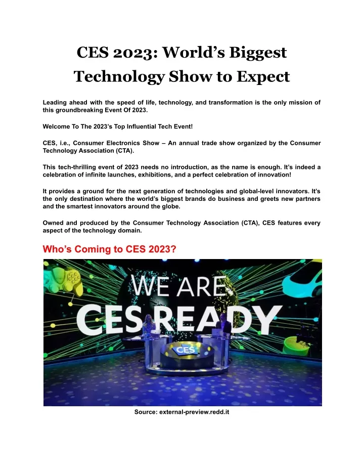 ces 2023 world s biggest technology show to expect